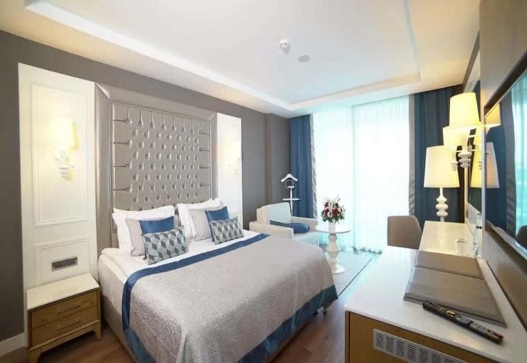 Typical bedroom at the deluxe hotel in belek