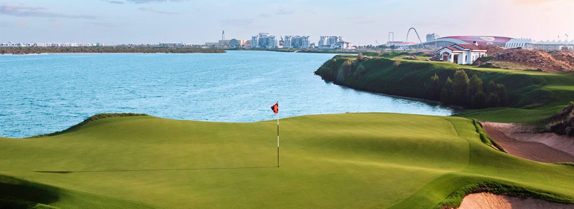 Yas Links Golf Course coastline in Abu Dhabi