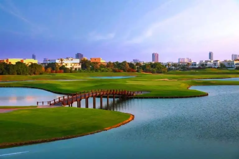 Address Montgomerie Golf Club - Lush fairways and plenty of water.