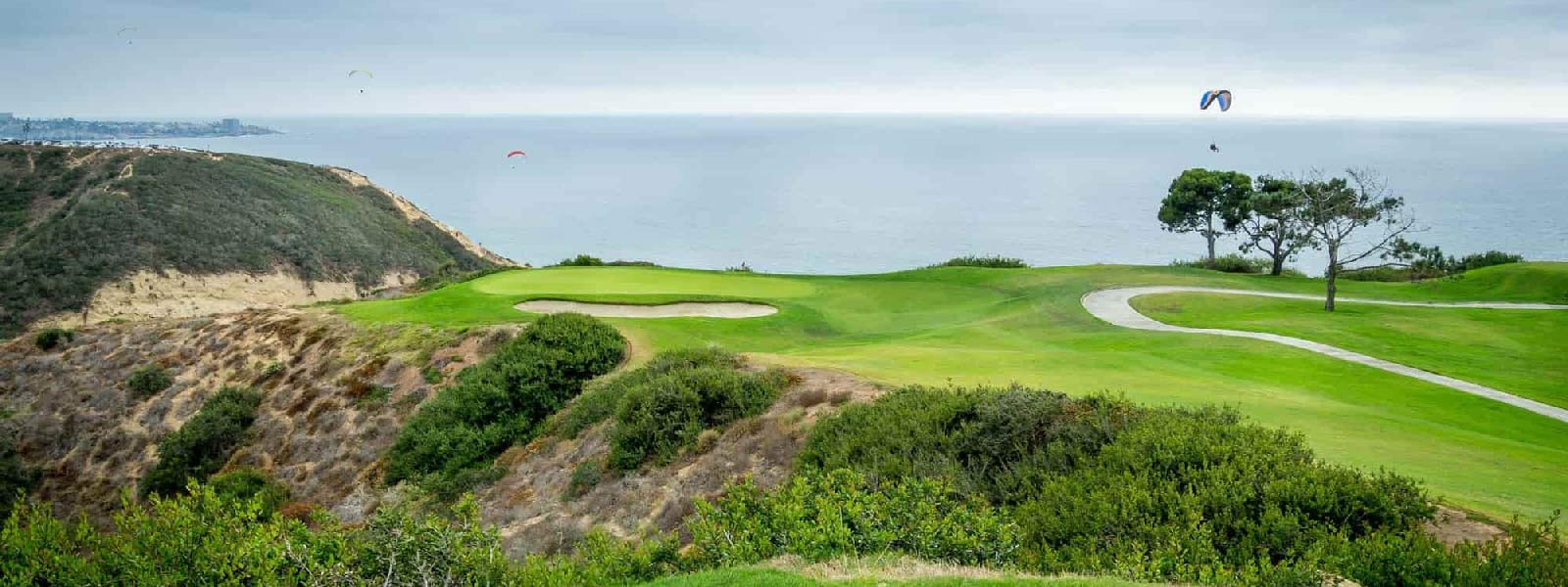 Torrey Pines Golf Course with Pacific Ocean view in San Diego California